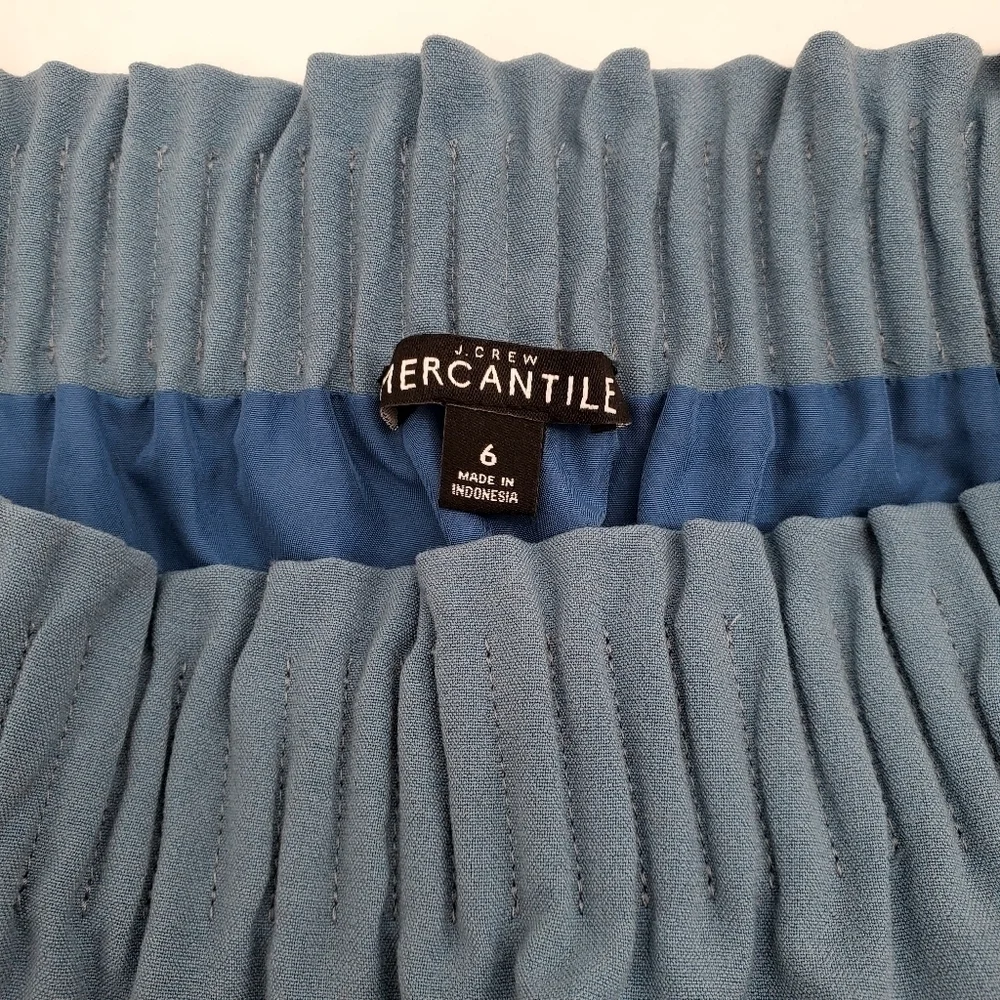 J.Crew Mercantile Solid Blue Pull on Casual Mini Skirt w/ Pockets